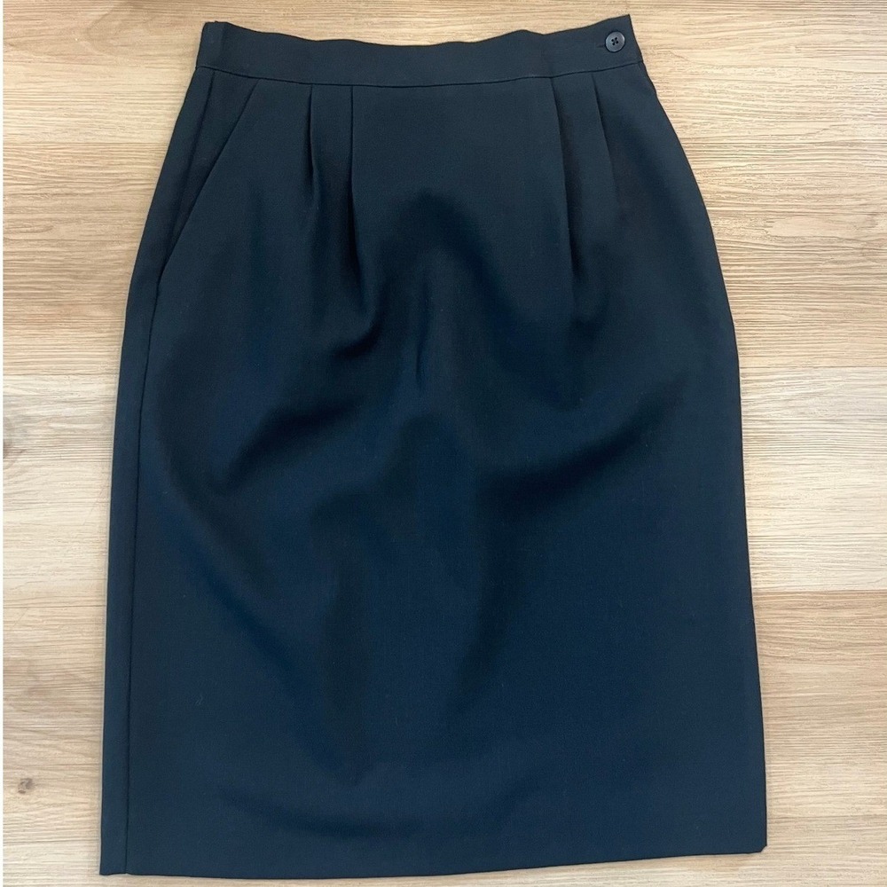 Lucia Petites Black Pencil Skirt Elastic‎ Waist Size 8